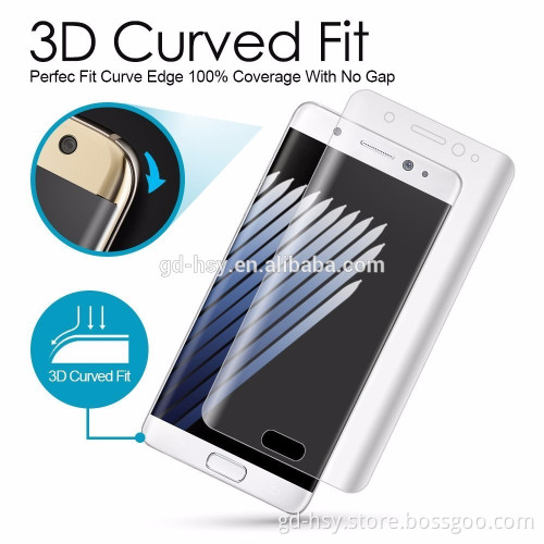 Hot Sale Full Curved Edge Pet 3d Hd Clear Screen Protector For Samsung Galaxy note 7 Film